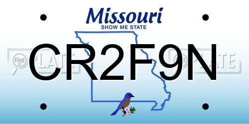 CR2F9N Missouri License Plate