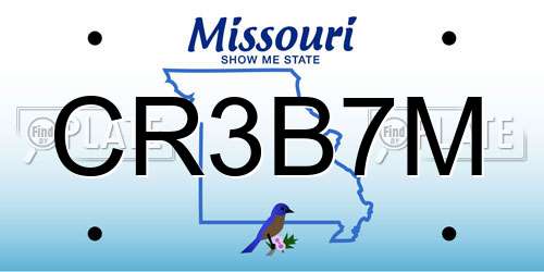 CR3B7M Missouri License Plate