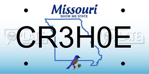 CR3H0E Missouri License Plate