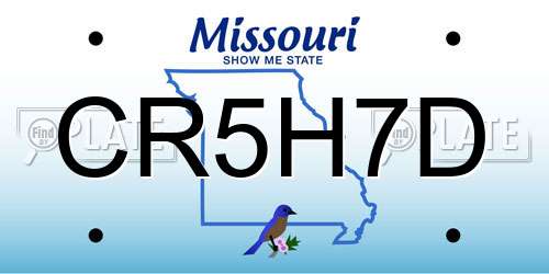 CR5H7D Missouri License Plate