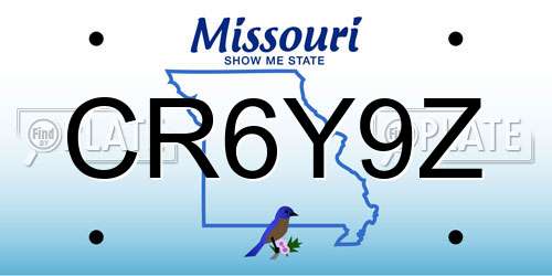 CR6Y9Z Missouri License Plate