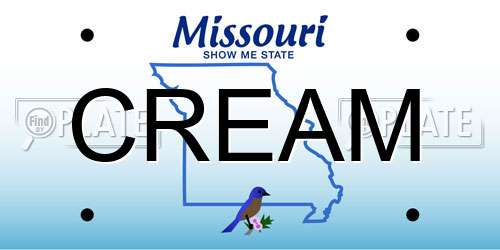 CREAM Missouri License Plate