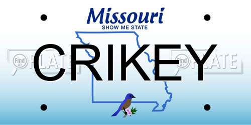 CRIKEY Missouri License Plate
