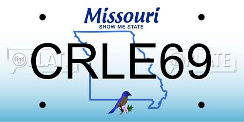 CRLE69 Missouri License Plate