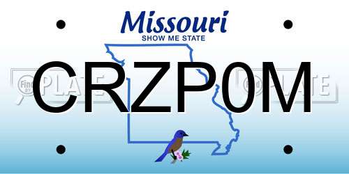 CRZP0M Missouri License Plate