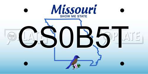 CS0B5T Missouri License Plate