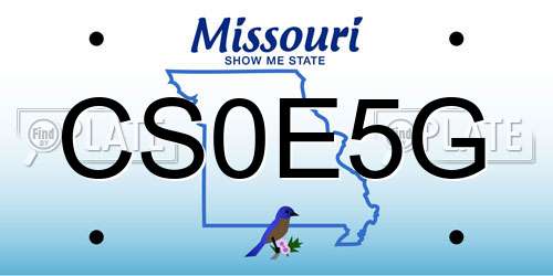 CS0E5G Missouri License Plate