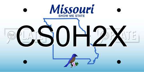 CS0H2X Missouri License Plate