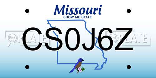 CS0J6Z Missouri License Plate