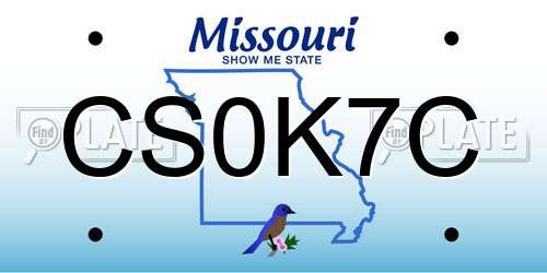 CS0K7C Missouri License Plate