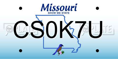 CS0K7U Missouri License Plate