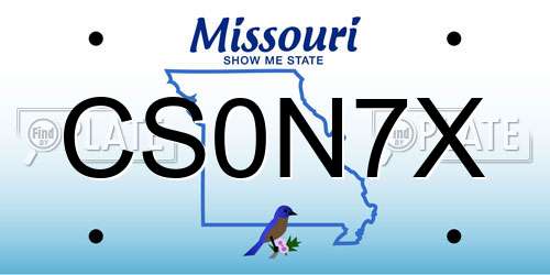 CS0N7X Missouri License Plate