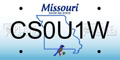 CS0U1W Missouri License Plate