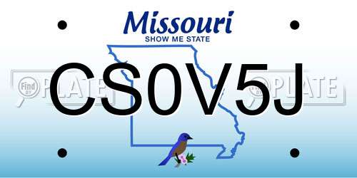 CS0V5J Missouri License Plate