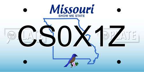 CS0X1Z Missouri License Plate