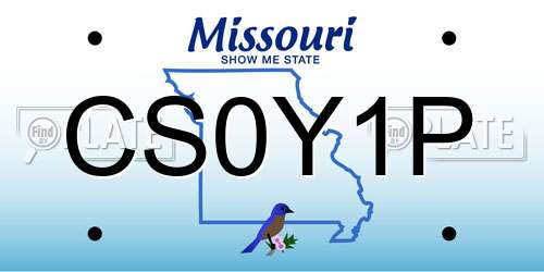 CS0Y1P Missouri License Plate