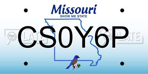 CS0Y6P Missouri License Plate