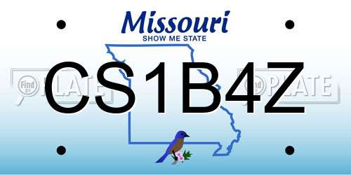 CS1B4Z Missouri License Plate