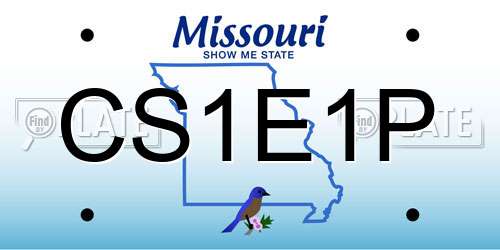 CS1E1P Missouri License Plate