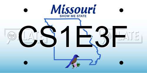 CS1E3F Missouri License Plate