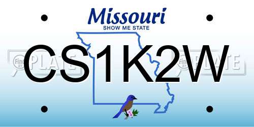 CS1K2W Missouri License Plate