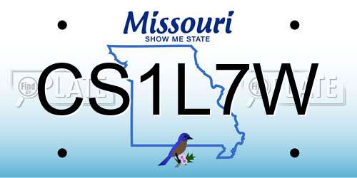 CS1L7W Missouri License Plate