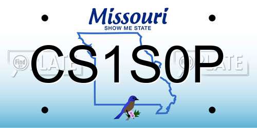 CS1S0P Missouri License Plate