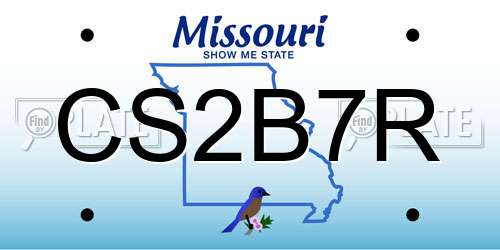 CS2B7R Missouri License Plate