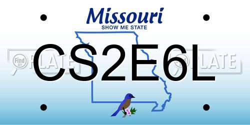 CS2E6L Missouri License Plate