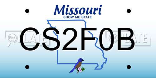 CS2F0B Missouri License Plate