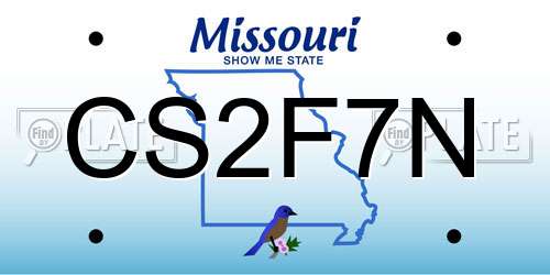CS2F7N Missouri License Plate