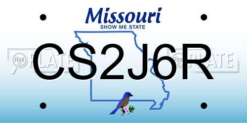 CS2J6R Missouri License Plate