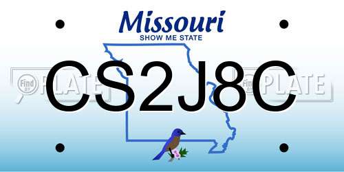 CS2J8C Missouri License Plate