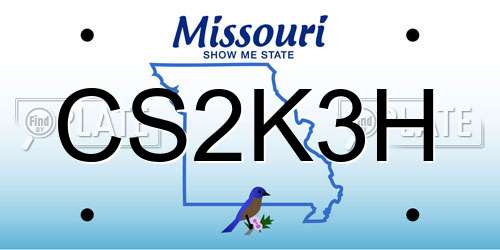 CS2K3H Missouri License Plate