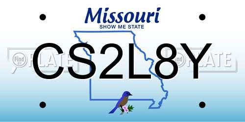 CS2L8Y Missouri License Plate