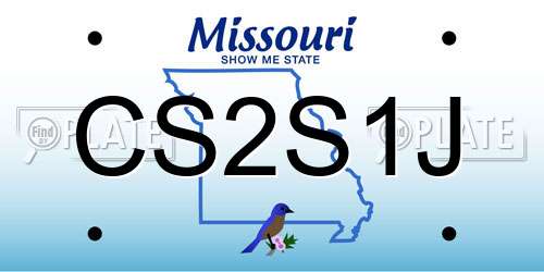 CS2S1J Missouri License Plate