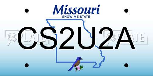 CS2U2A Missouri License Plate