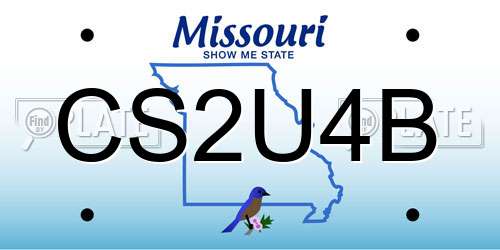 CS2U4B Missouri License Plate