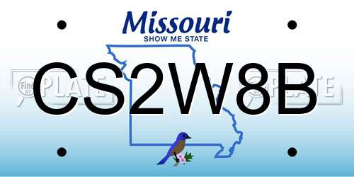CS2W8B Missouri License Plate