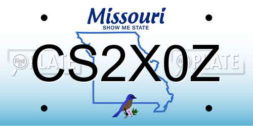 CS2X0Z Missouri License Plate