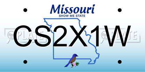 CS2X1W Missouri License Plate