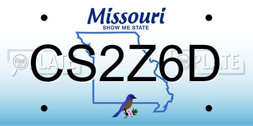 CS2Z6D Missouri License Plate