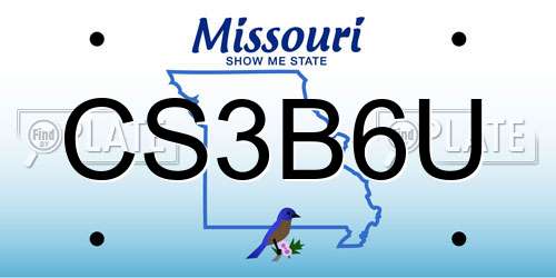 CS3B6U Missouri License Plate