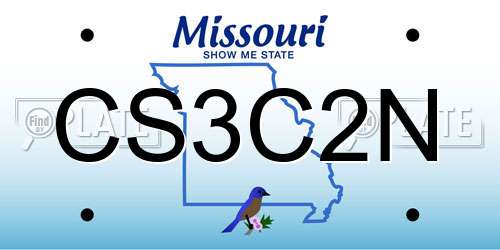 CS3C2N Missouri License Plate