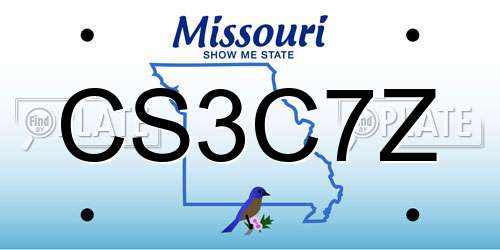 CS3C7Z Missouri License Plate