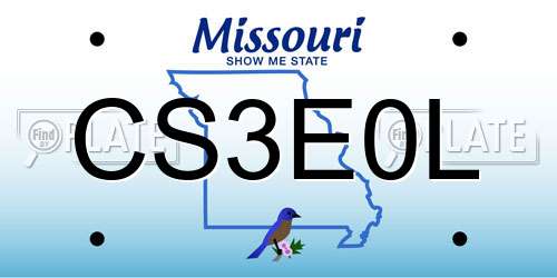 CS3E0L Missouri License Plate