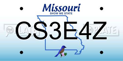 CS3E4Z Missouri License Plate