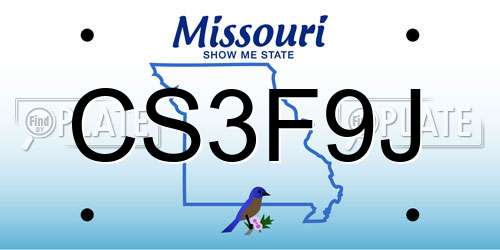 CS3F9J Missouri License Plate