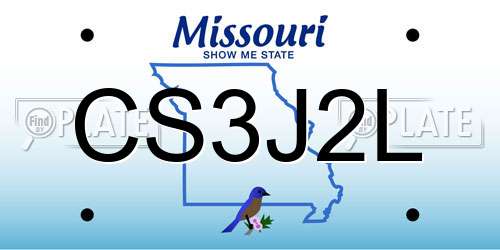 CS3J2L Missouri License Plate