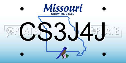 CS3J4J Missouri License Plate